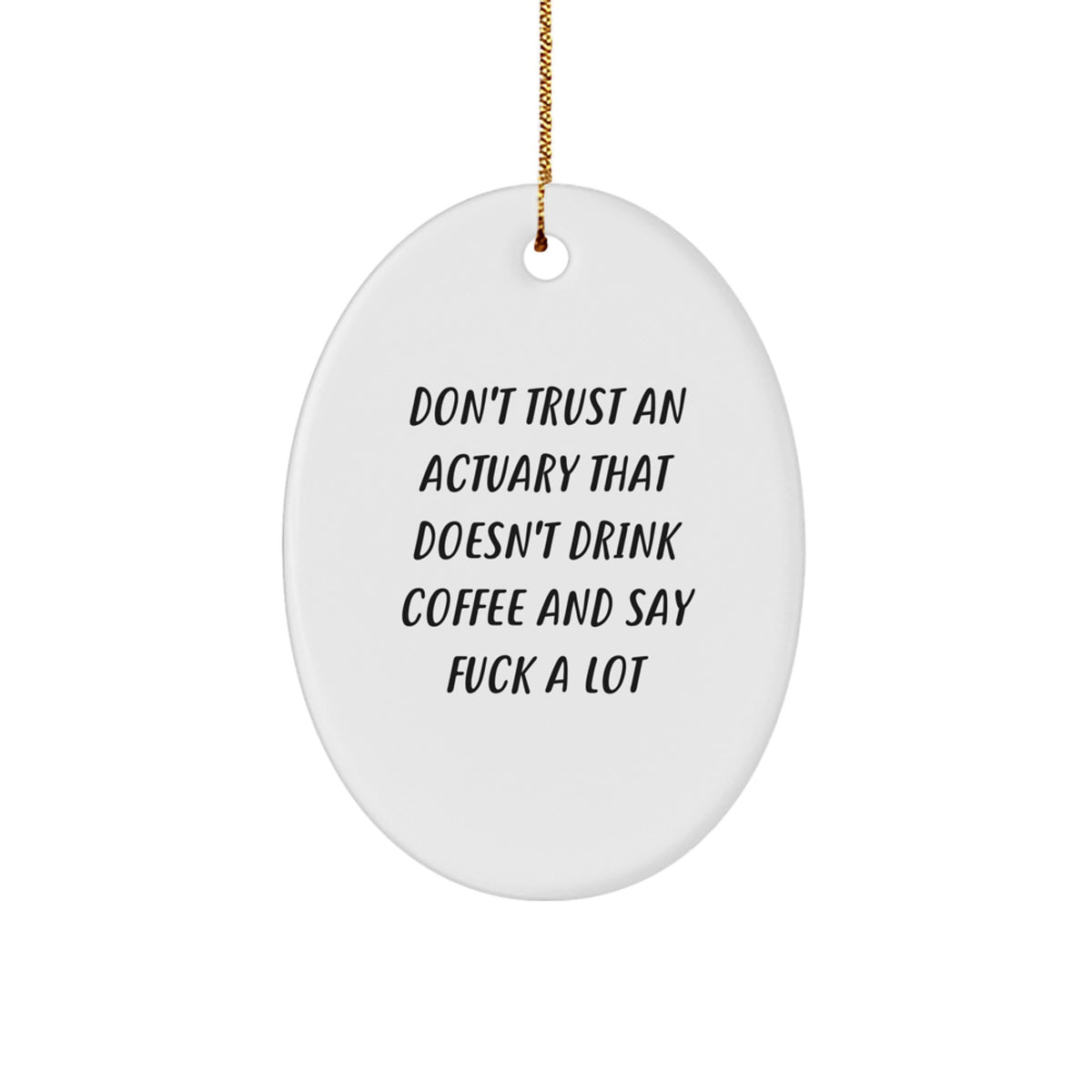 Christmas Ornament Gift for Family Funny Actuary Quote - Don't Trust - Image 1