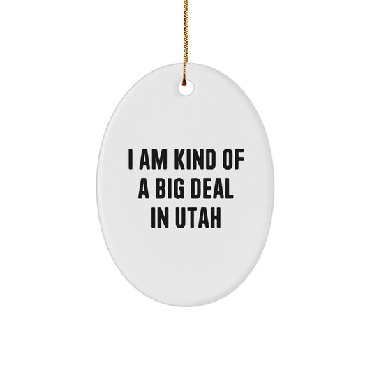 Utah Christmas Unique Gifts from Friends and Family - Oval Ornament - 'I'm Kind of a Prime Selection' in Utah, Funny Quote, Ideal Gift for Utah Lovers - Image 1