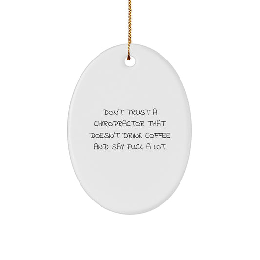 Funny Chiropractor Oval Ornament, Gifts from Friends to Chiropractor, Oval Decor for Christmas Unique Gifts, Oval Decorations, Oval Ornament, Oval Shaped Chiropractor Gifts - Image 1