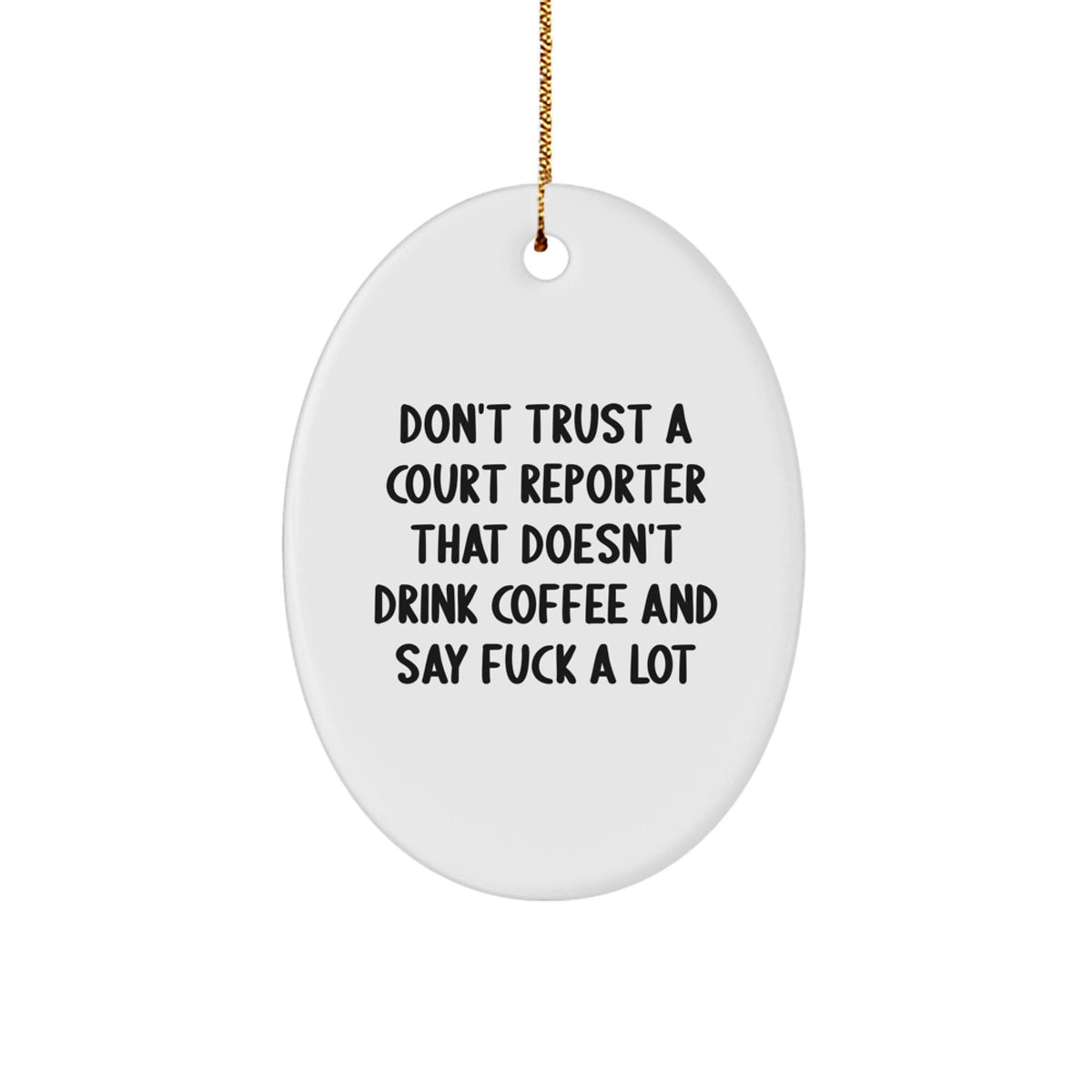 For Family Treasure Court Reporter Oval Christmas Ornament Gift - Image 1
