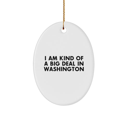 Funny Washington Oval Ornament, I Am Kind Of A Prime Selection In Washington Quote, Gifts from Friends, Gifts for Washington Men, Christmas Unique Gifts, Washington Oval Ornament - Image 1