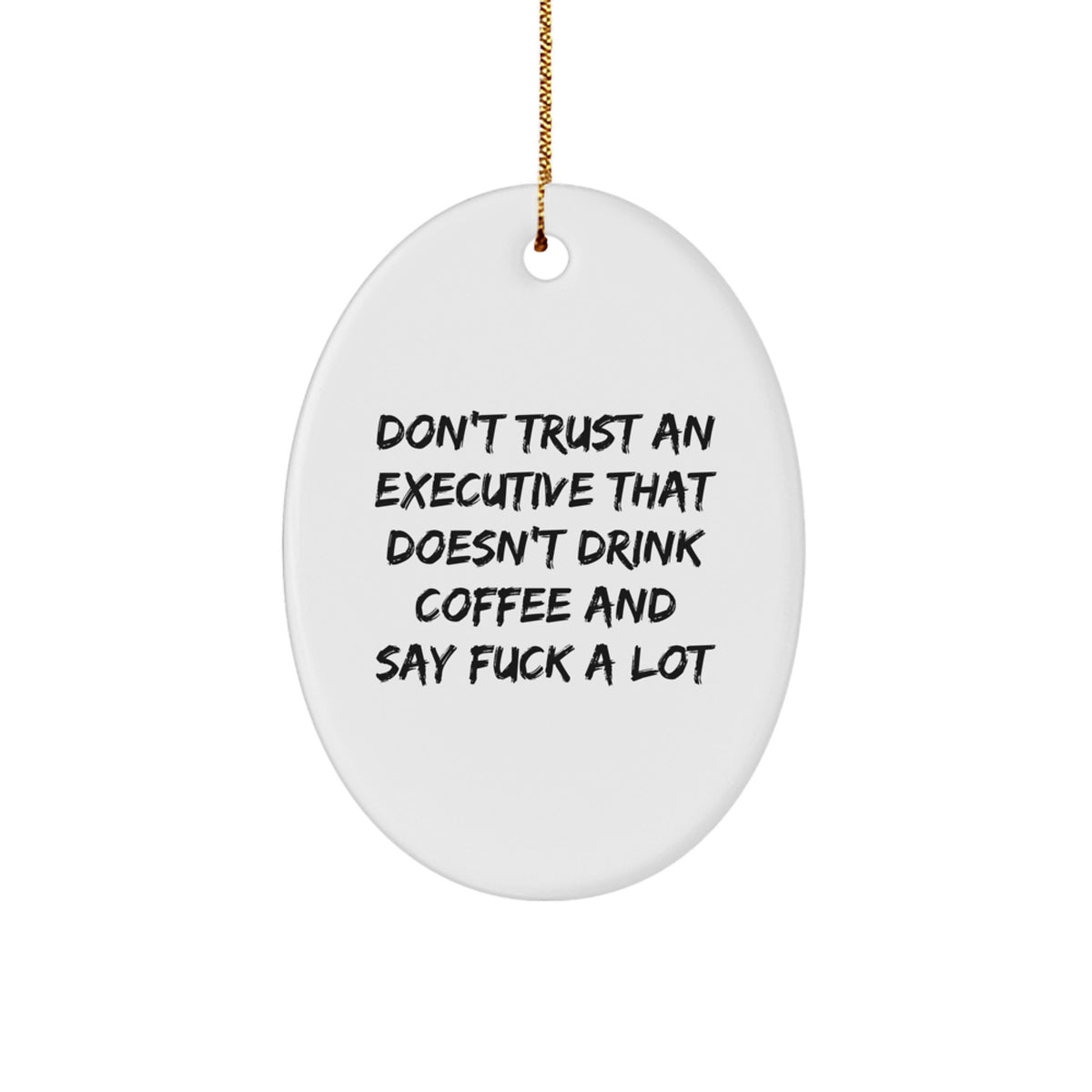 Bold Executive White Christmas Ornament Novelty for Friends Gift - Image 1