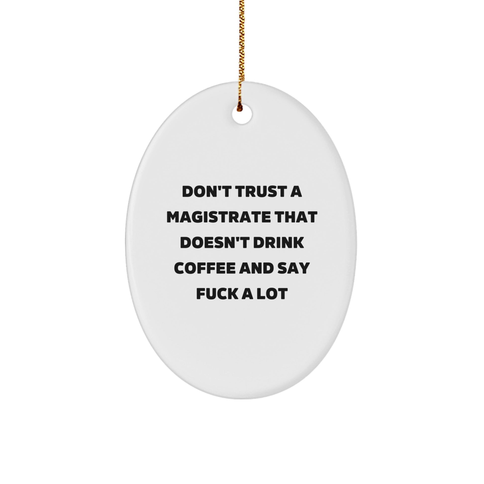 Gifts from Friends and Family for Magistrates, Oval Ornament - Funny Quote, Christmas Unique Items - Image 1