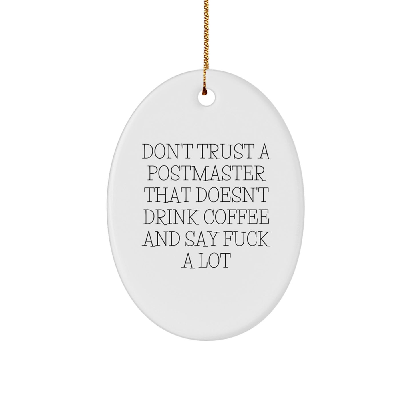 Funny Postmaster Gifts from Friends, Men, Women, or Family - Oval Ornament for Postmaster - Gifts for Christmas Unique - Image 1