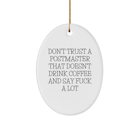 Funny Postmaster Gifts from Friends, Men, Women, or Family - Oval Ornament for Postmaster - Gifts for Christmas Unique - Image 1