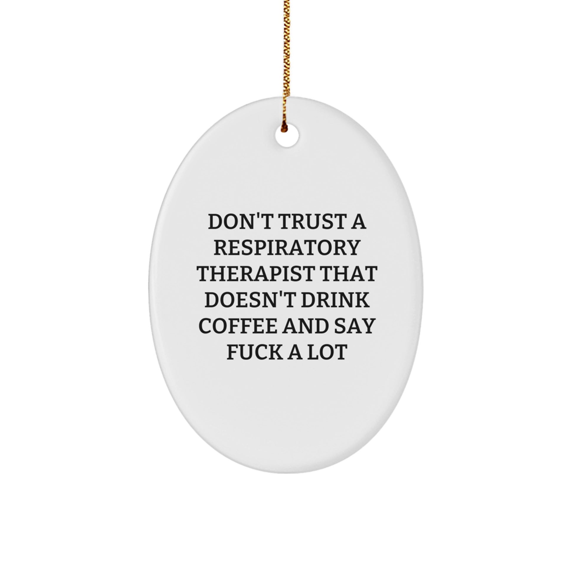 Funny Respiratory Therapist Oval Ornament Gifts from Friends to Respiratory Therapist Colleagues, Christmas Unique - Image 1