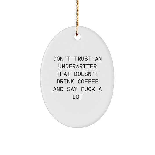 Sarcastic Underwriter Christmas Ornament Novelty for Friends Gift - Image 1