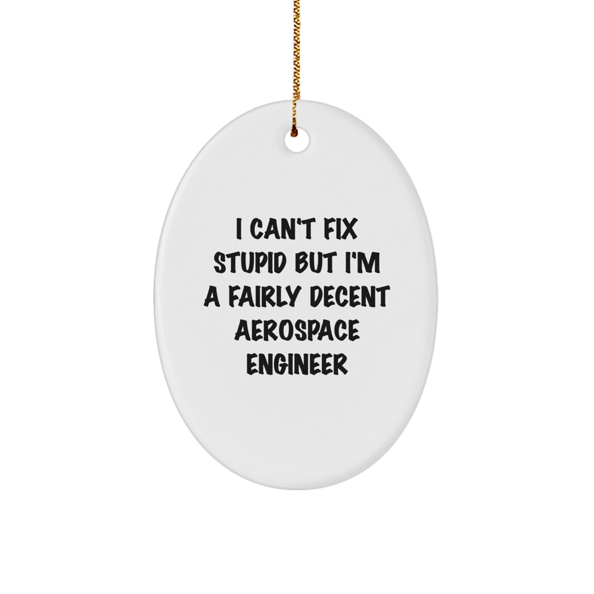 Aerospace Engineer Christmas Ornament I Can't Fix Stupid Coworkers Gift - Image 1