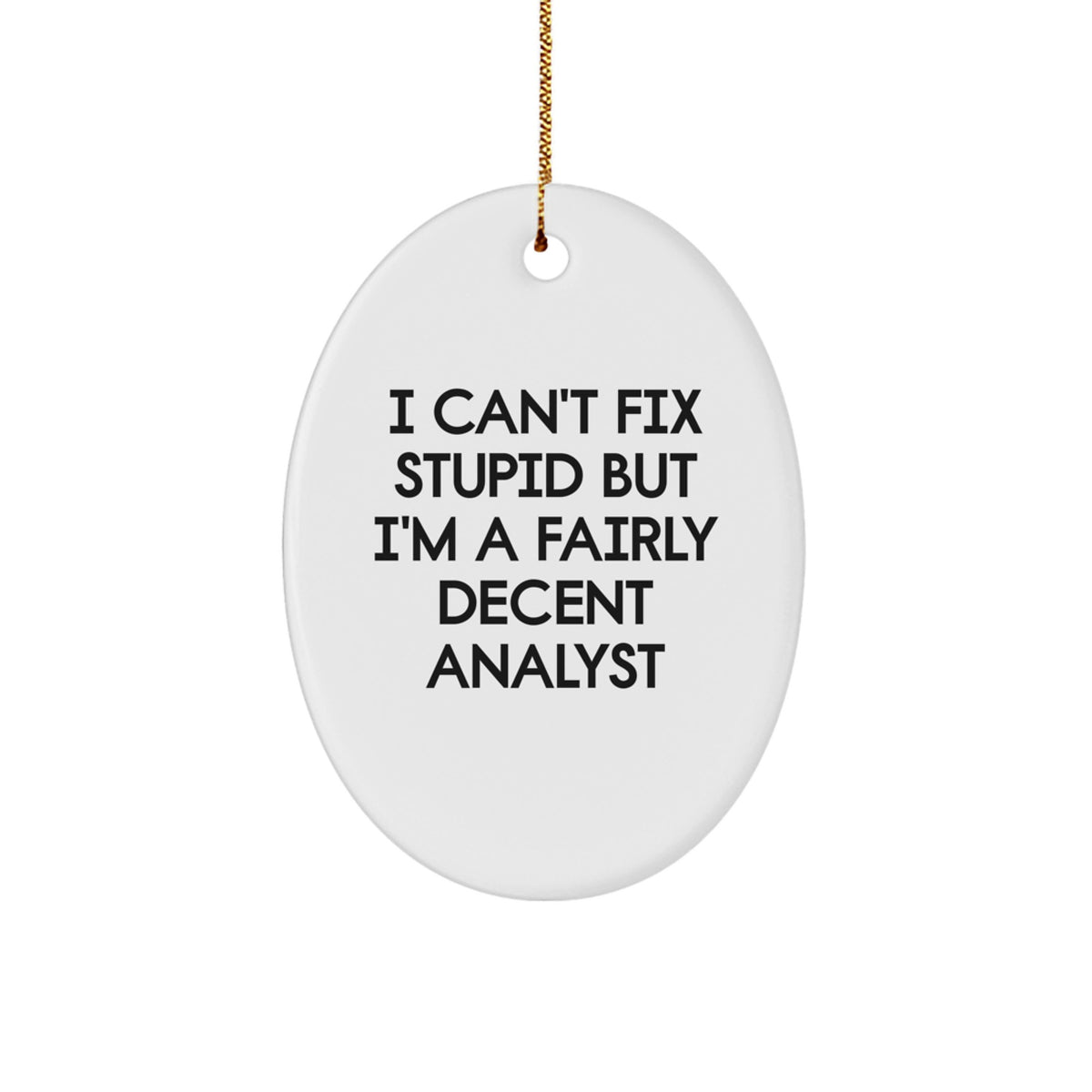 Sarcastic Christmas Gift for Roommates - Analyst Oval Ornament - Image 1