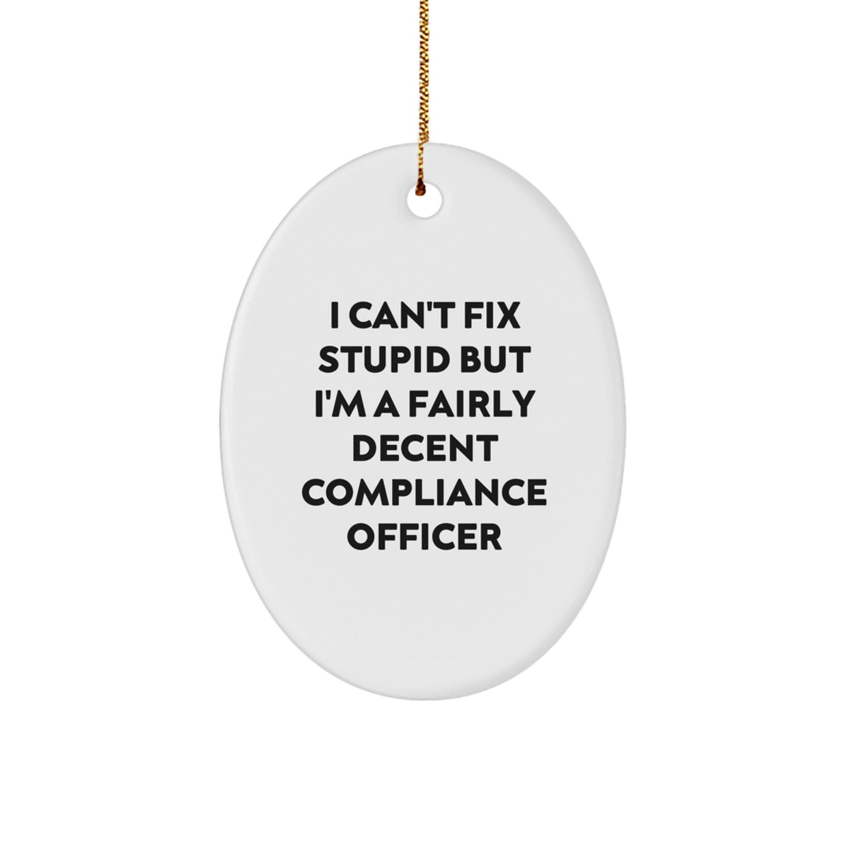 Christmas Ornament Gift for Her Compliance Officer Present - I Can't Fix - Image 1