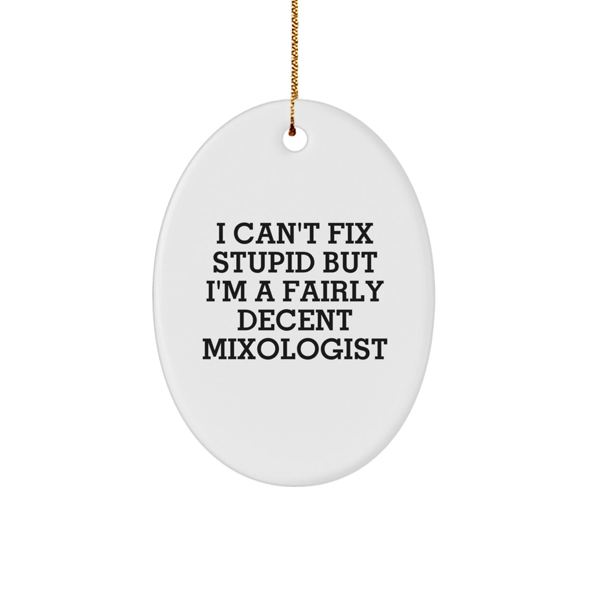 Oval Mixologist Christmas Ornament Gift for Coworkers Idea Fun - Image 1