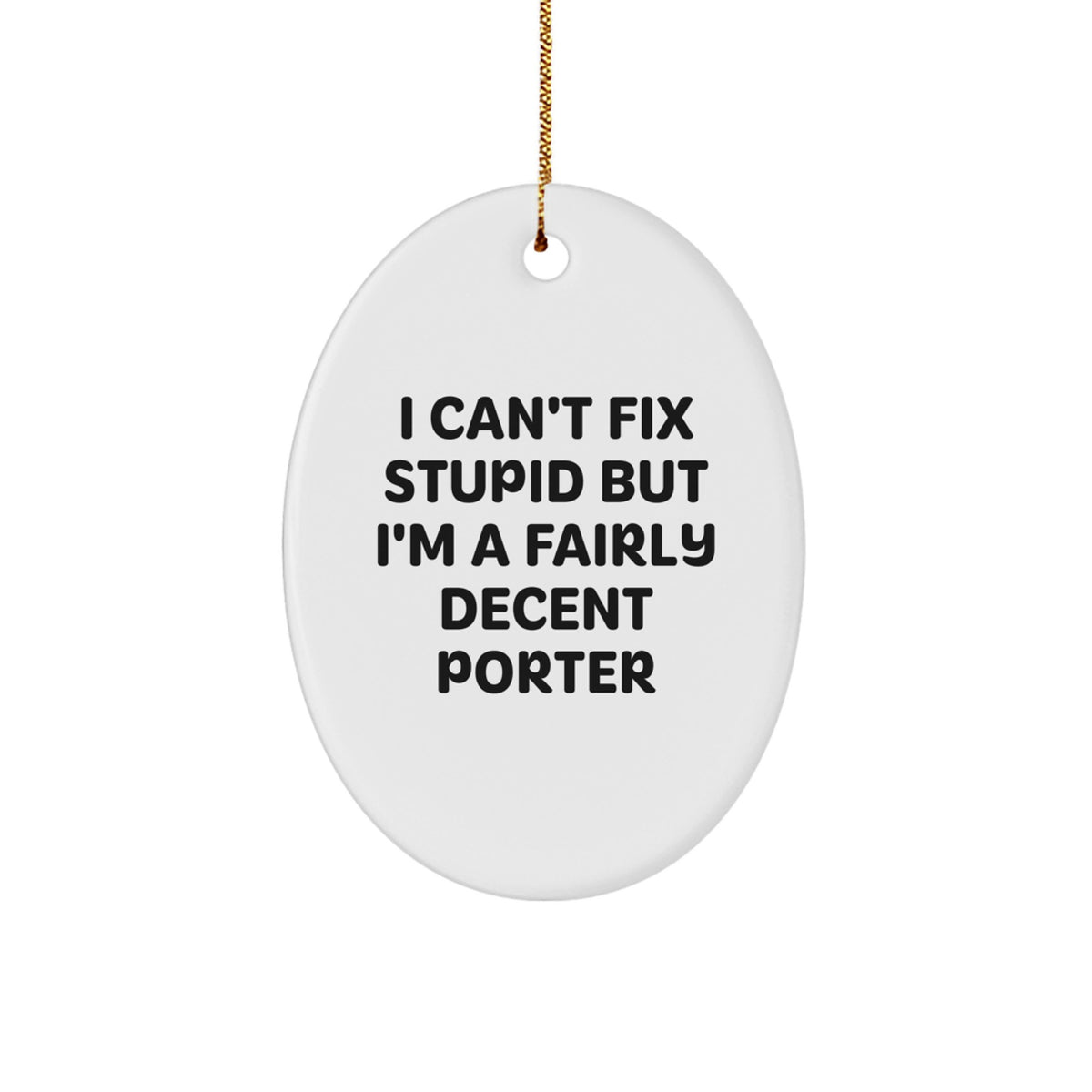 Porter Christmas Ornament for Coworkers Idea Gift – Humorous Office - Image 1