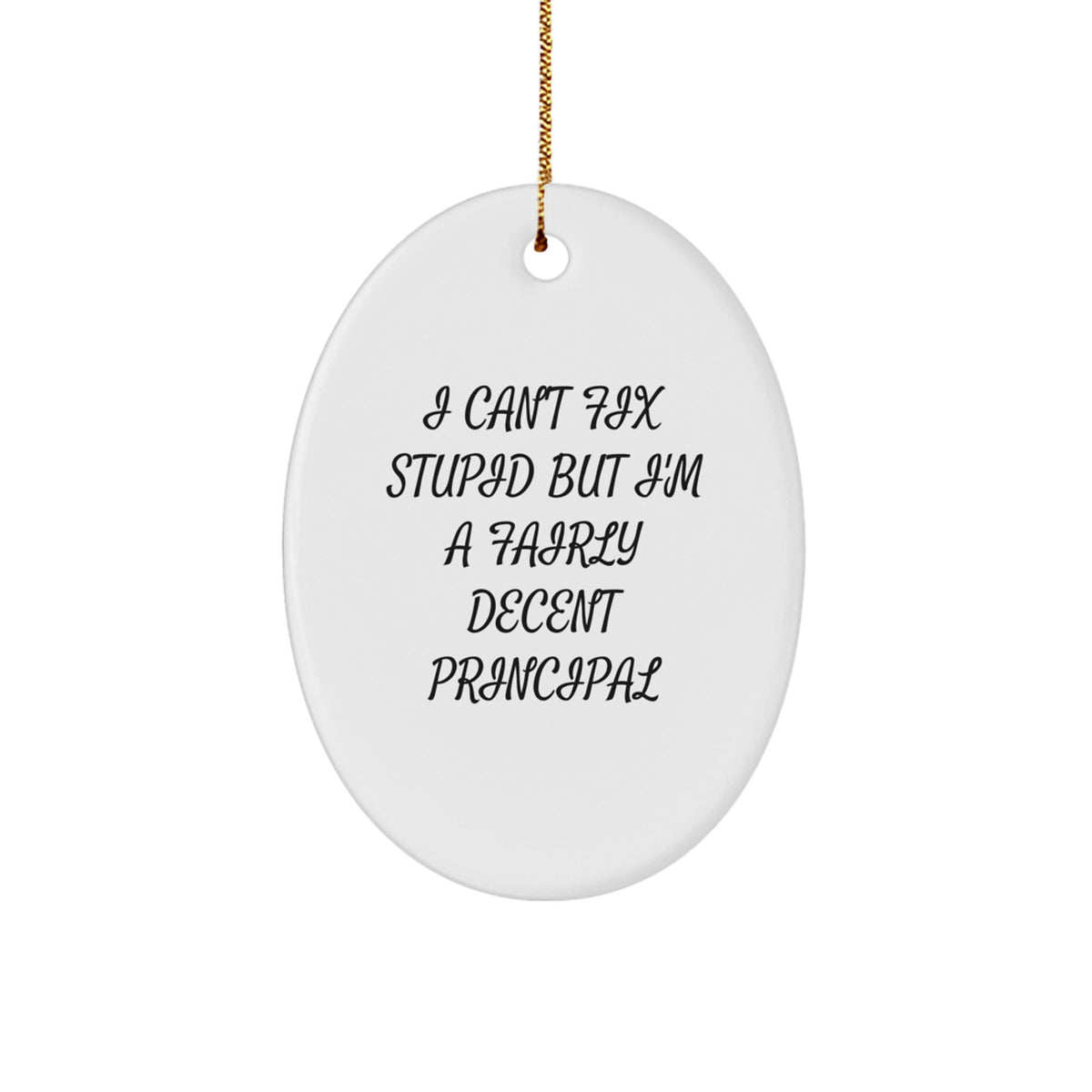 Principal Oval Ornament I Can't Fix Stupid Best Friend Xmas Gift - Image 1