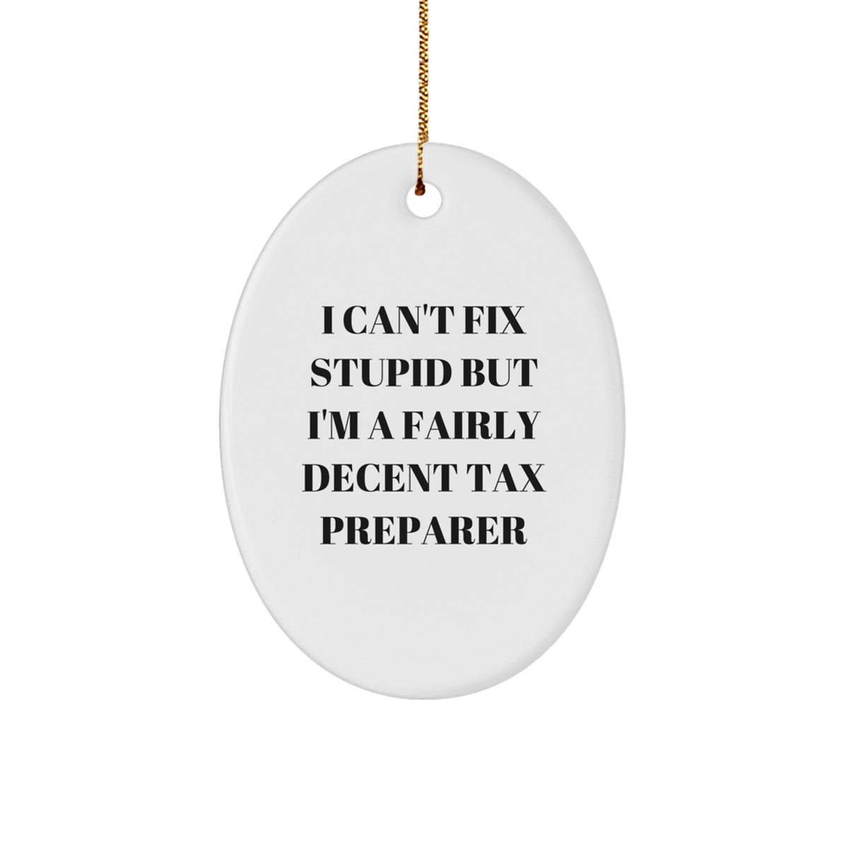 Holiday Ornament Gift I Can't Fix Stupid Tax Preparer Idea for Coworkers - Image 1