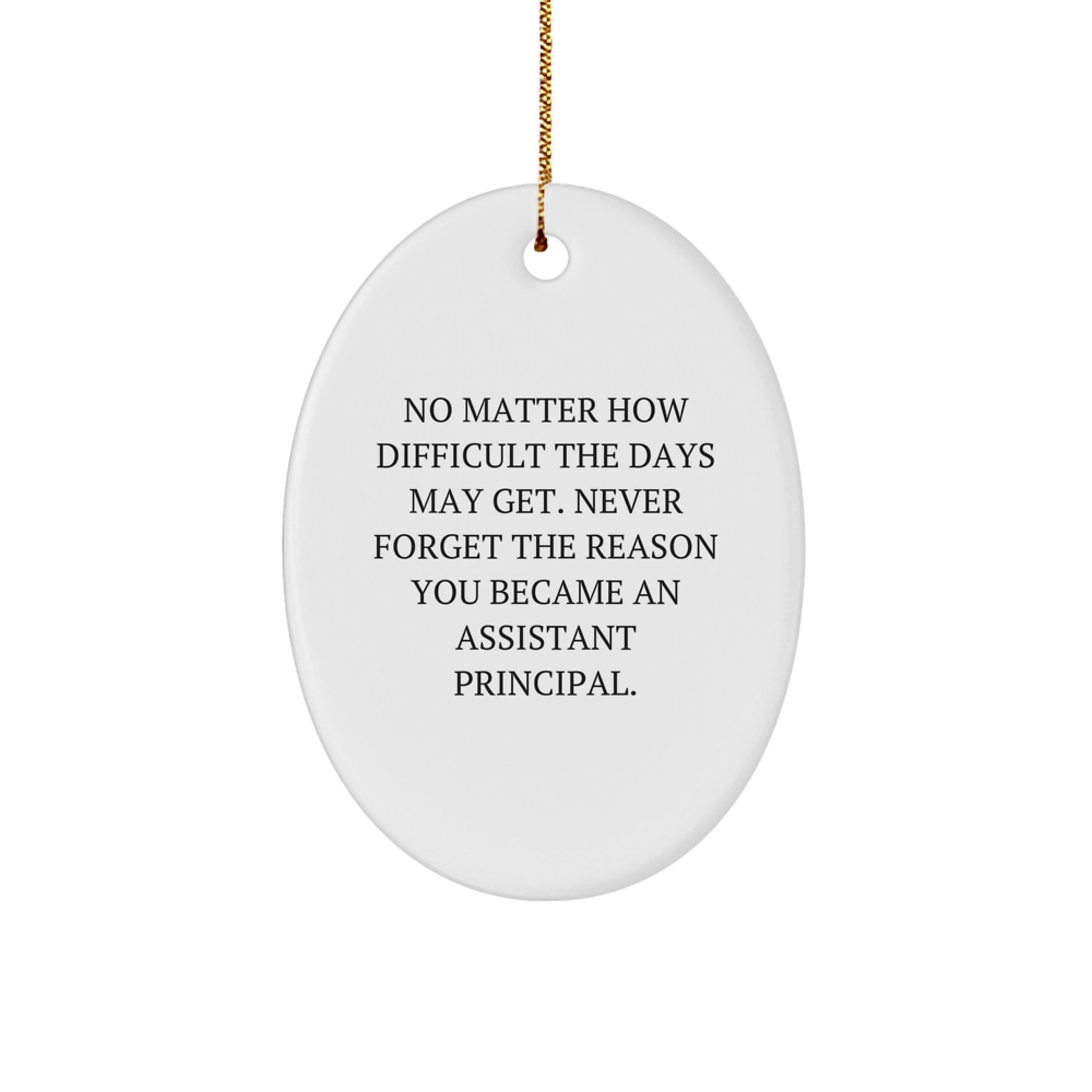 Encouraging Assistant Principal Gifts from Friends and Family - Inspirational Oval Ornament for Christmas - Image 1