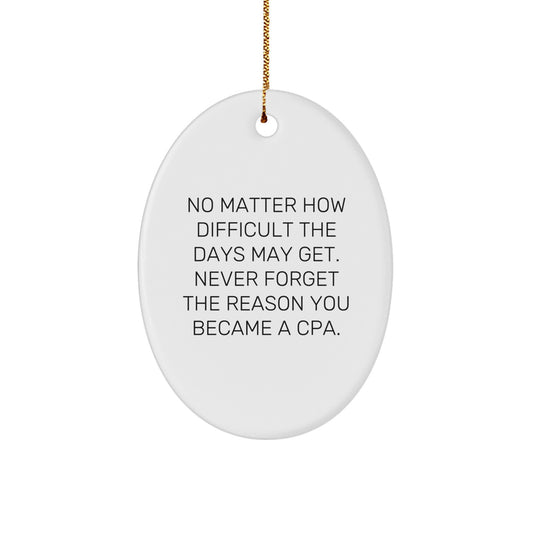 Funny Inspirational Gifts from Family for CPA Oval Ornament Christmas Unique Gift Ideas - Image 1
