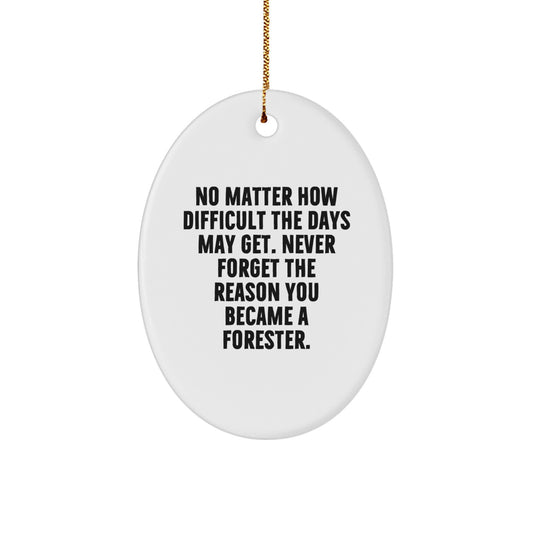 Forester Gifts, Inspirational Quote Oval Ornament, Gifts from Friends and Family, Christmas Unique Gifts for Men and Women - Image 1