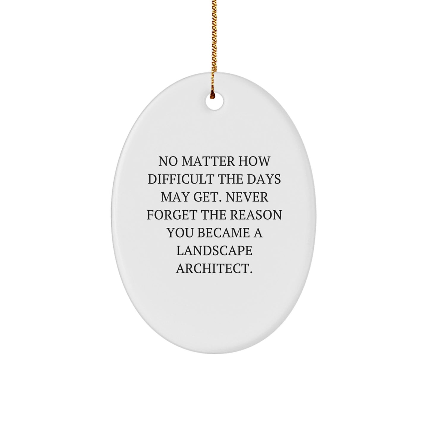 Gifts from Family for Landscape Architect Men - Oval Ornament with Inspirational Quote, Christmas Unique Gifts for Landscape Architect Friends, Funny Oval Ornament - Image 1