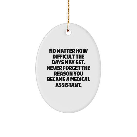 Cheerful Medical Assistant Oval Christmas Ornament – for Happy Kids, Gift - Image 1