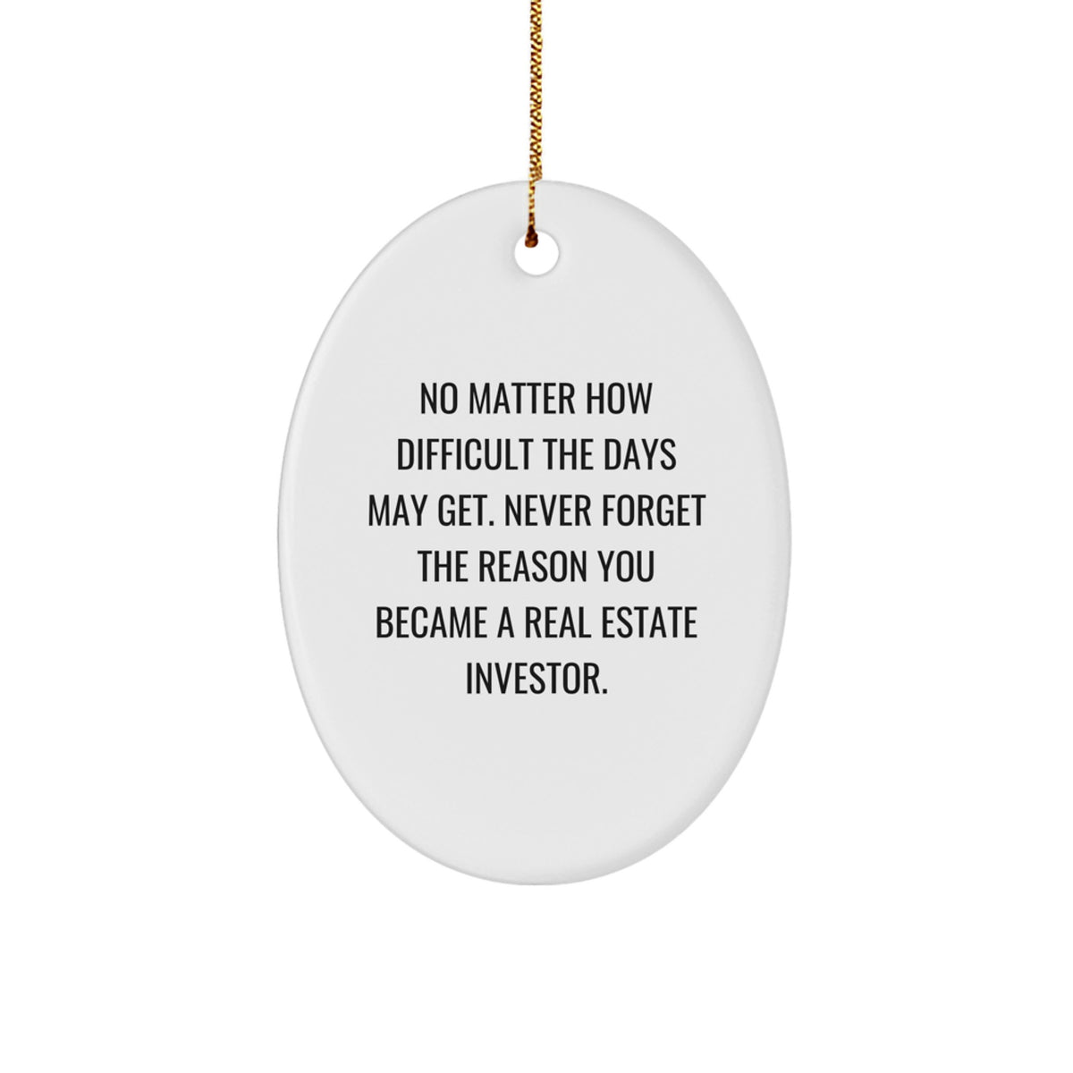 Christmas Gift Oval Ornament for Her Real Estate Investor Present - Image 1