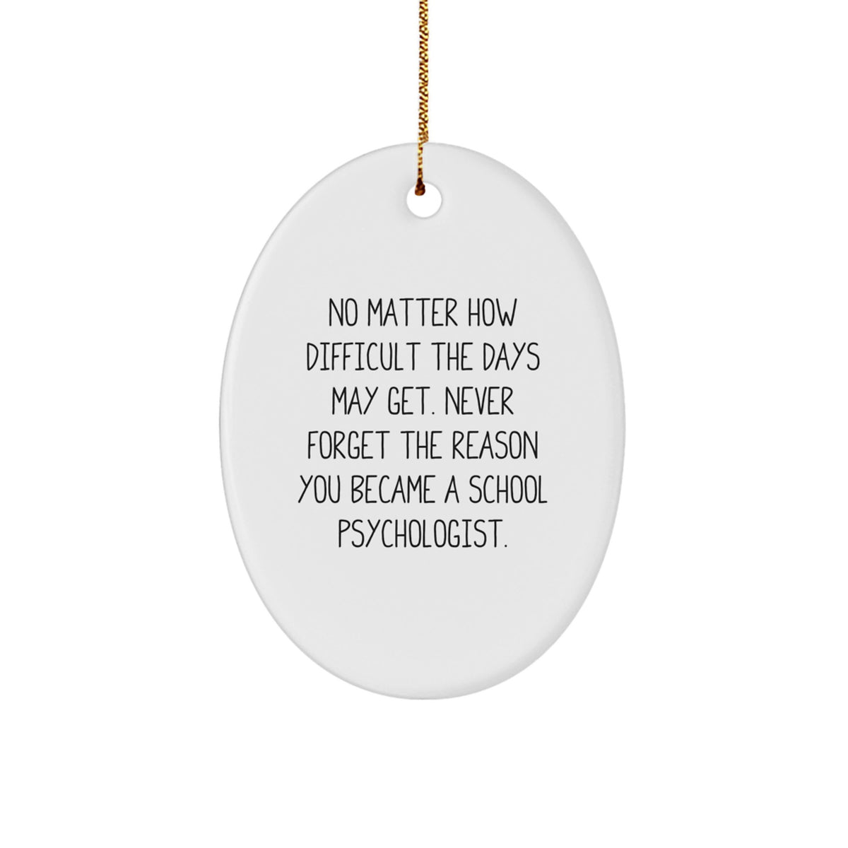 Christmas Gift for Her School Psychologist Oval Ornament Present - Image 1
