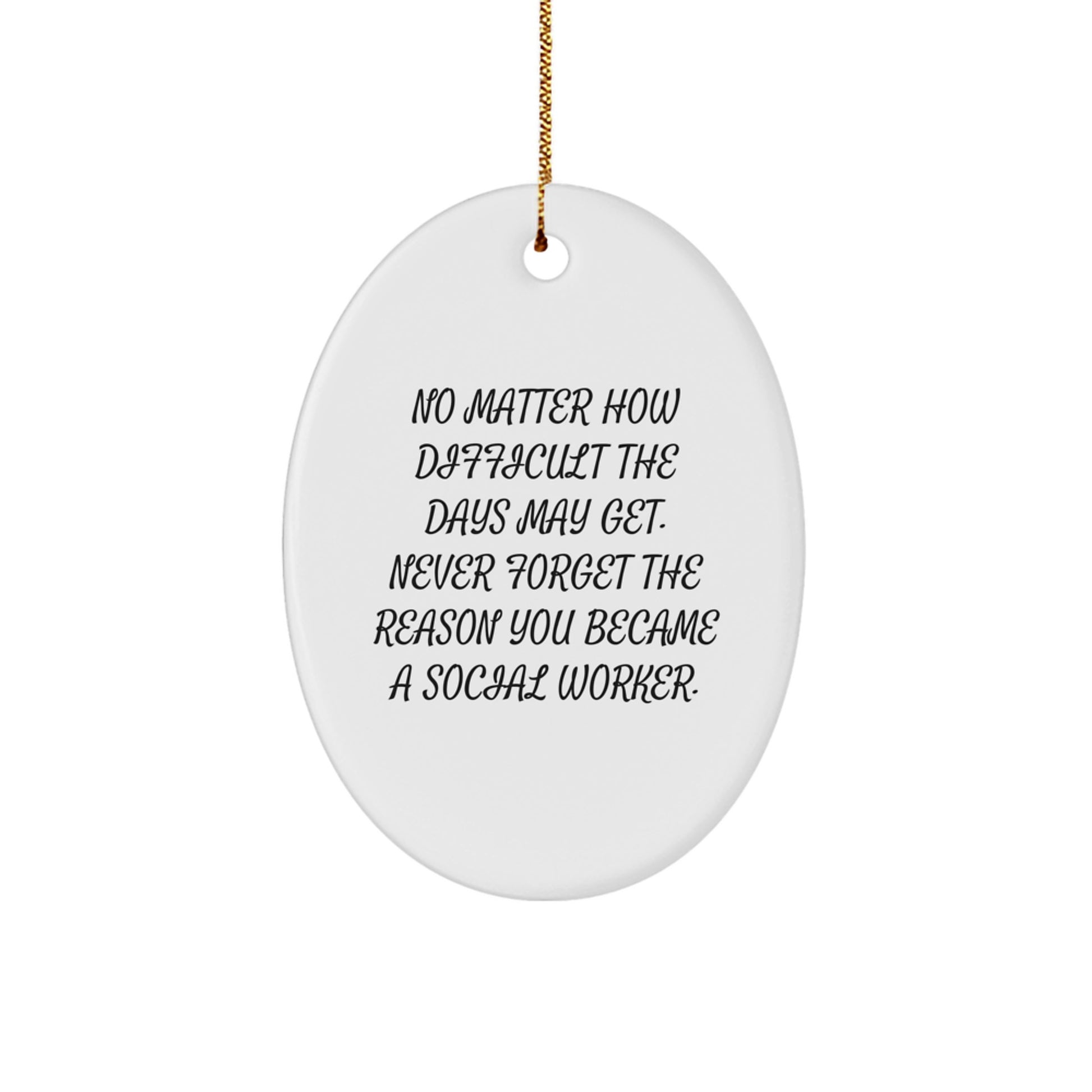 Inspirational Social Worker Oval Ornament Gifts from Family for Christmas Unique Decoration - Image 1