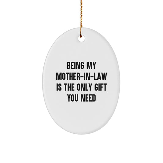 Funny Mom-in-law Gifts from Men for Women - Oval Ornament Christmas Unique - Image 1
