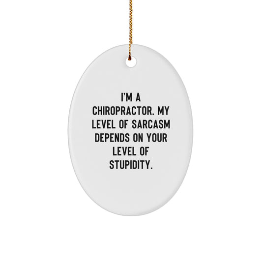 Christmas Unique Gift for Her Chiropractor Sarcastic Oval Ornament Present - Image 1