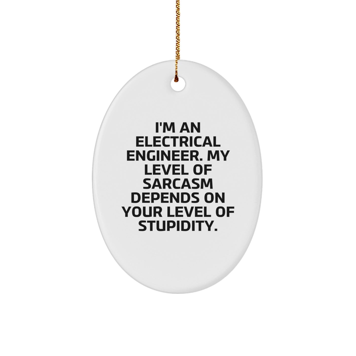 Electrical Engineer Oval Ornament Gifts from Friends - Funny Sarcasm Christmas Decorations for Home Office - Image 1