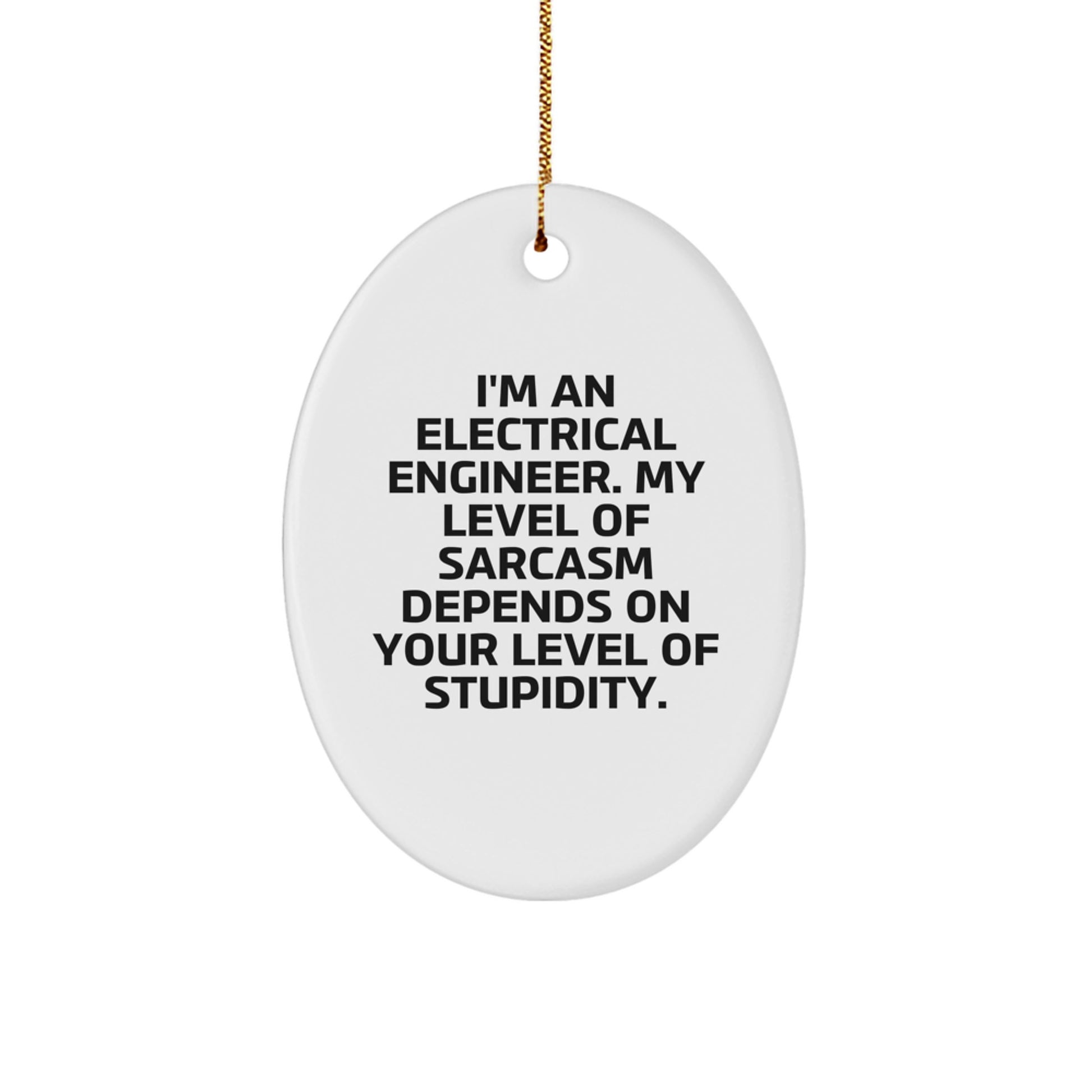 Electrical Engineer Oval Ornament Gifts from Friends - Funny Sarcasm Christmas Decorations for Home Office - Image 1