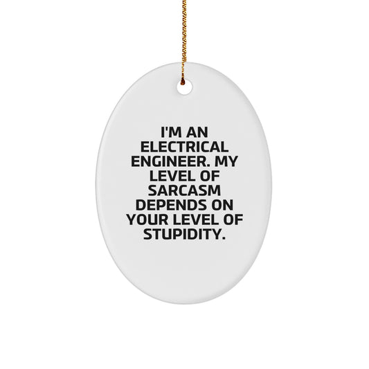 Electrical Engineer Oval Ornament Gifts from Friends - Funny Sarcasm Christmas Decorations for Home Office - Image 1
