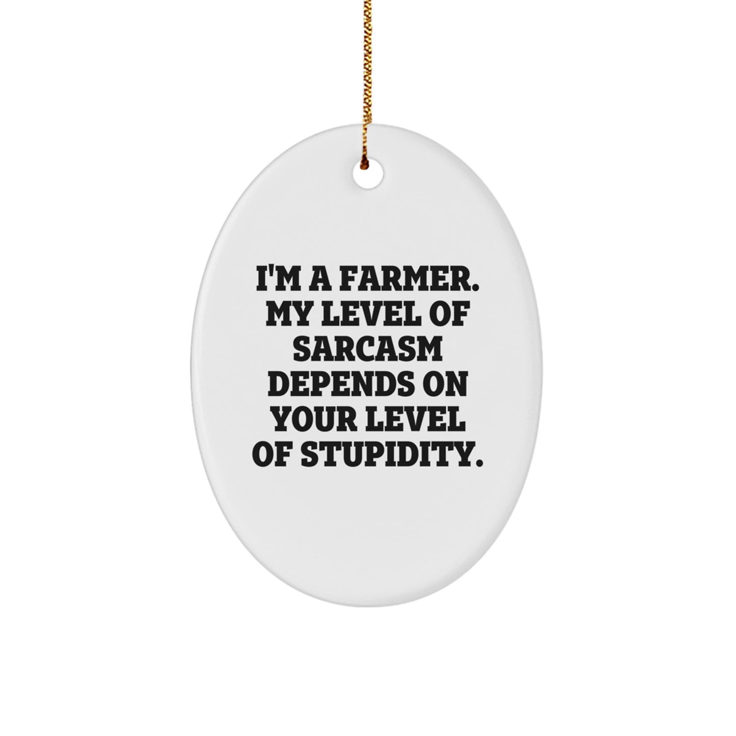 Funny Farmer Oval Ornament Gifts from Friends for Christmas Decoration - Image 1