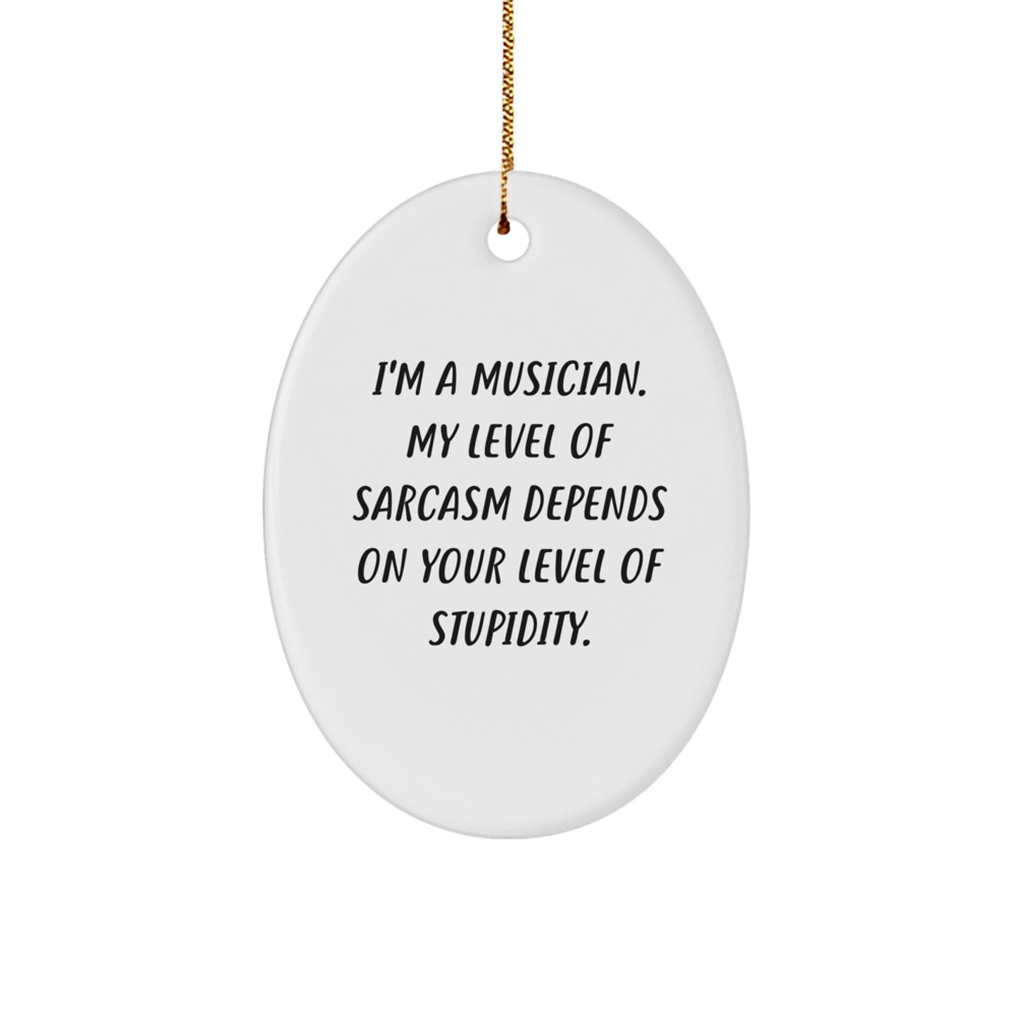 Musician Oval Ornament Gifts from Friends and Family - Funny Sarcasm Quote for Christmas Unique Decor - Image 1
