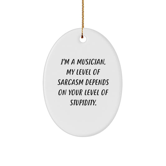 Musician Oval Ornament Gifts from Friends and Family - Funny Sarcasm Quote for Christmas Unique Decor - Image 1