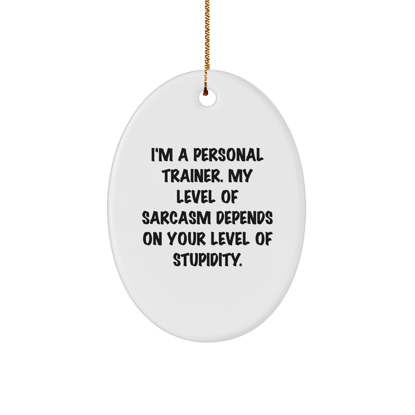 Personal Trainer Oval Ornament Funny Sarcasm Gift for Men, Women, Friends, Coworkers, Family - Christmas Unique Decorations - Image 1