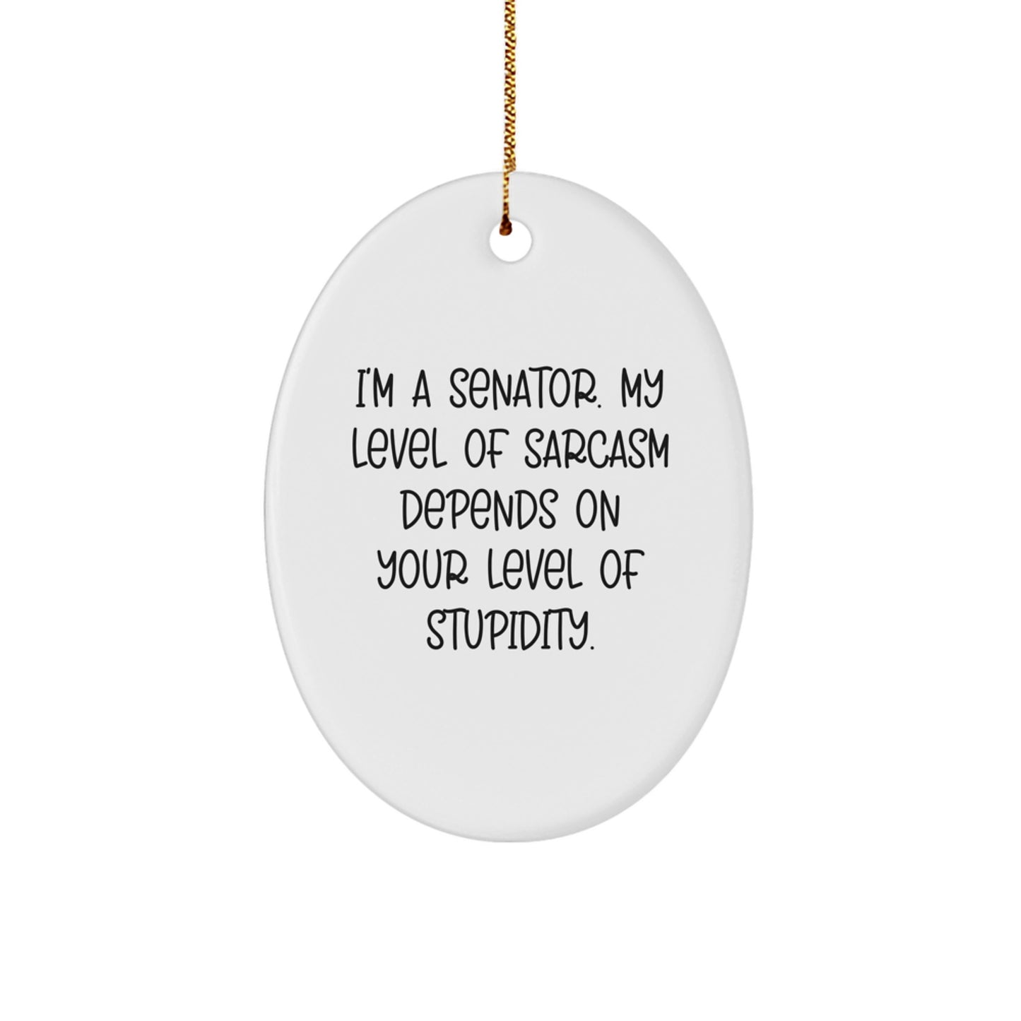 Senator Oval Ornament Funny Quote Gifts from Friends for Christmas - Image 1