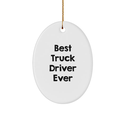 Funny Truck Driver Gifts from Friends Unique Oval Ornament for Truck Driver Men, Gifts for Truck Driver Christmas Decorations - Image 1