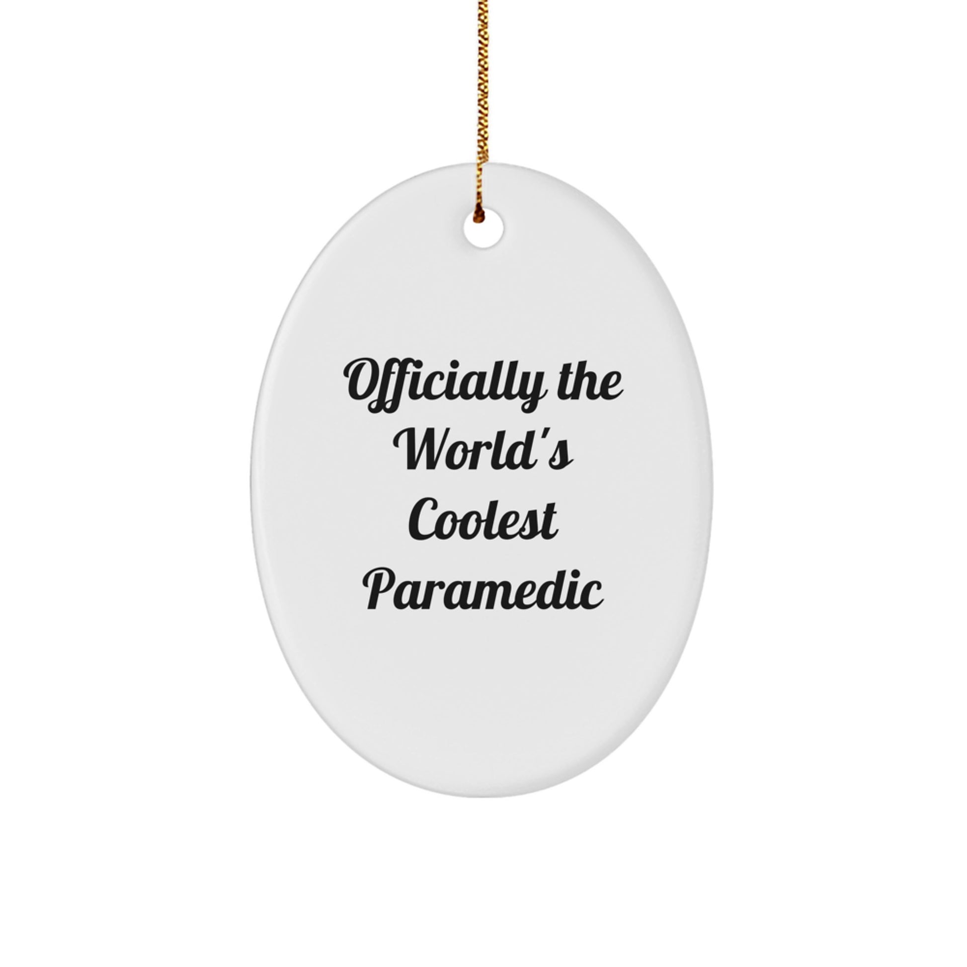 Rescue Worker Gifts from Men, Unique Gifts for Rescue Worker, Oval Ornament for Christmas, Officially The World's Coolest Rescue Worker, Funny Rescue Worker - Image 1