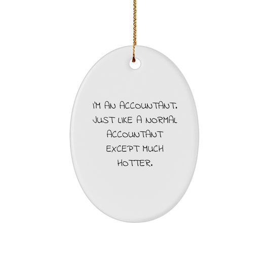 Funny Accountant Gifts Oval Ornament for Men, Women, Coworkers, Family - Unique Christmas Unique Gifts from Friends - Image 1
