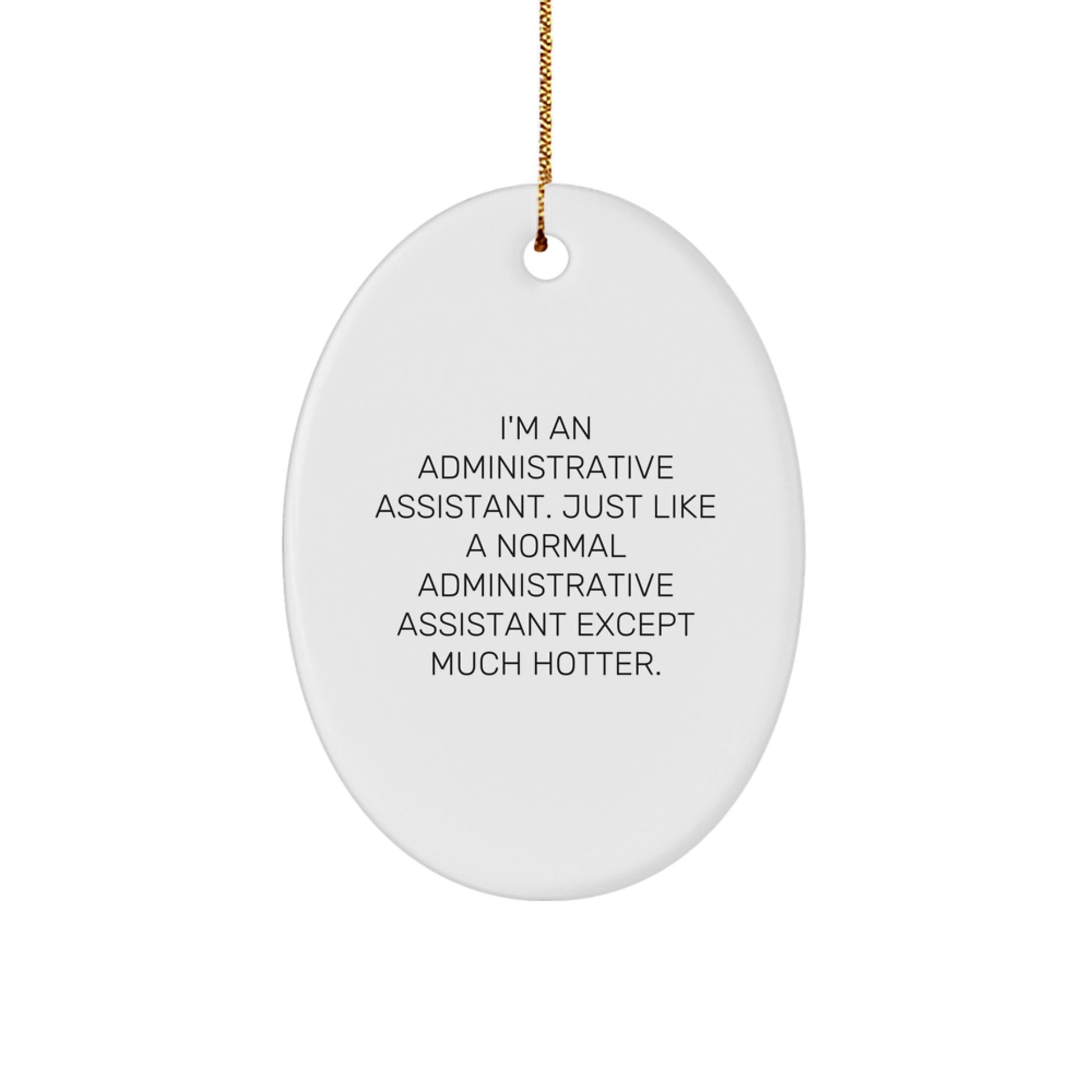 Administrative Assistant Oval Ornament - Funny Quote Gifts for Administrative Assistant Men - Gifts from Men to Administrative Assistant Men at Christmas Unique Gifts - Image 1