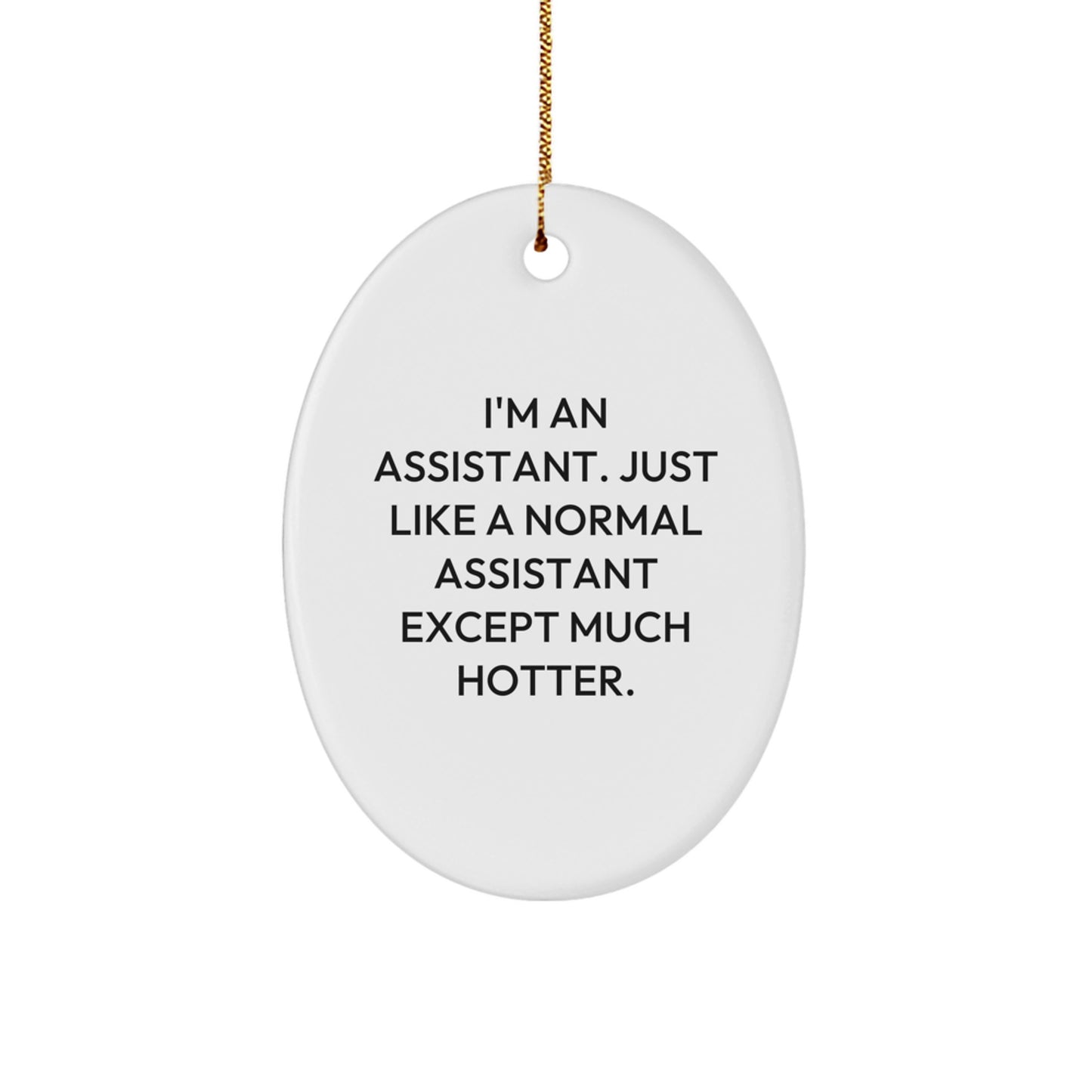 Funny Assistant Oval Ornament Gifts from Friends for Assistant, A Hilarious Christmas Unique Gift - Image 1