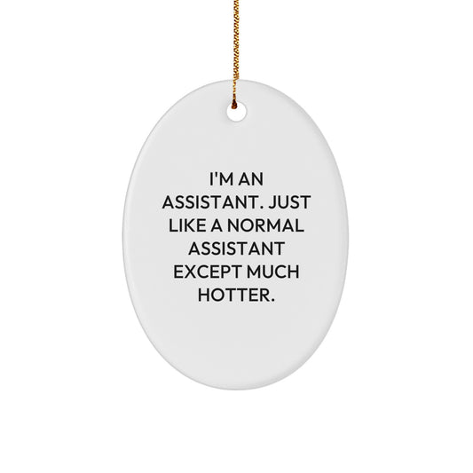 Funny Assistant Oval Ornament Gifts from Friends for Assistant, A Hilarious Christmas Unique Gift - Image 1