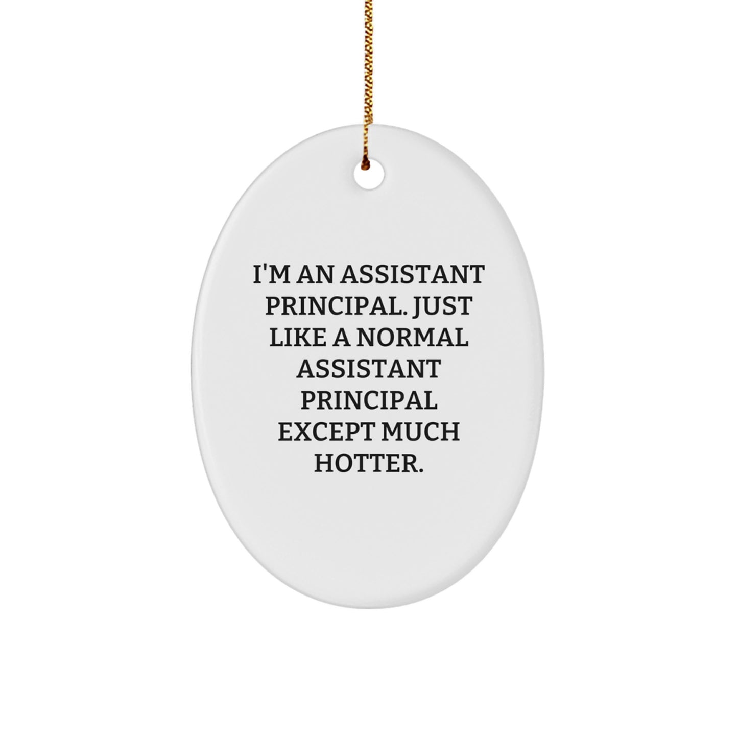 Assistant Principal Oval Ornament Funny Quote Gifts for Men from Family, Christmas Unique Gifts for Assistant Principals - Image 1