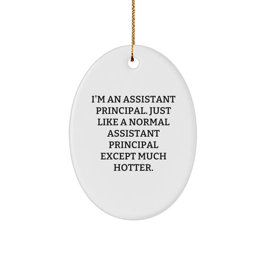 Assistant Principal Oval Ornament Funny Quote Gifts for Men from Family, Christmas Unique Gifts for Assistant Principals - Image 1