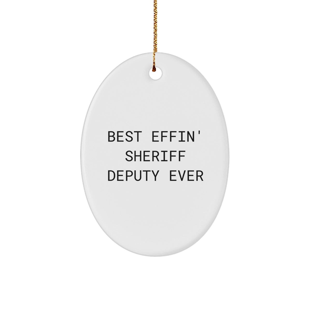 For Him Sheriff Deputy Keepsake White Christmas Ornament Gift - Image 1