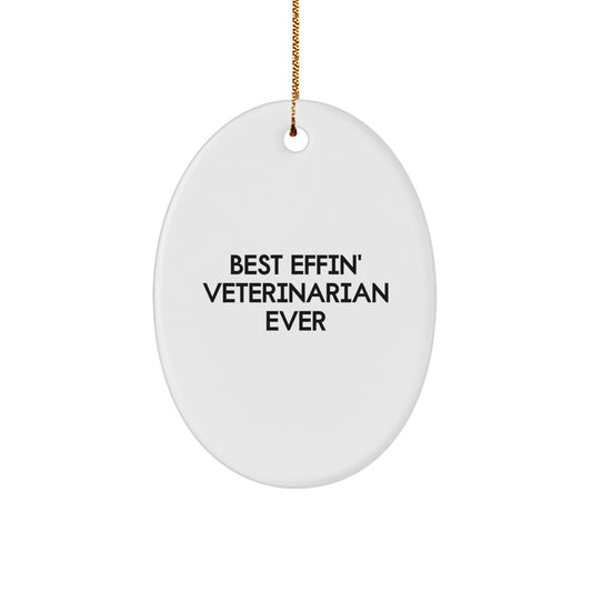 Funny Veterinarian Oval Ornaments Gifts from Friends for Veterinarian Men Women - Image 1