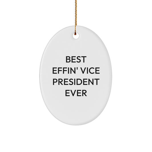 Him Keepsake Christmas Unique Gift Vice President Oval Ornament – Best VP - Image 1