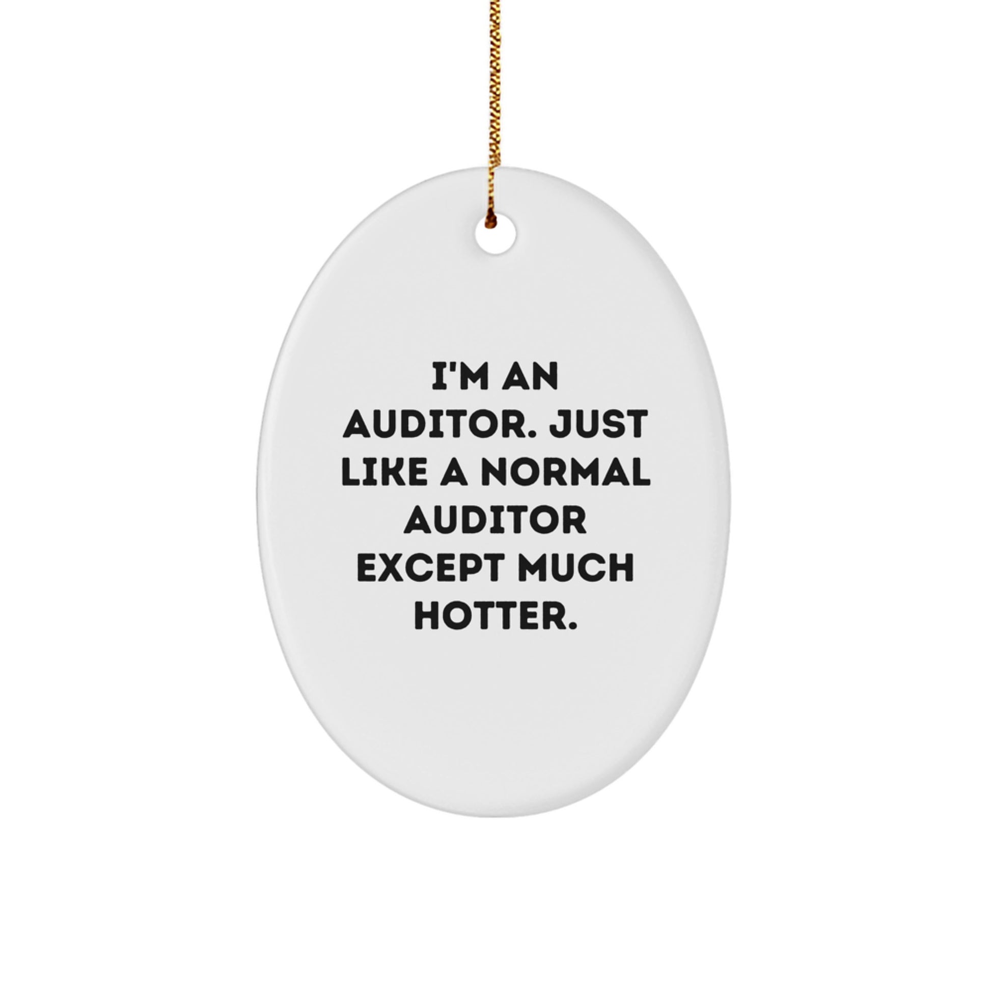 Auditor Gifts Funny Oval Ornament I'm An Auditor Except Much Hotter Christmas Unique Gifts from Men to Family - Image 1