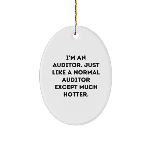 Auditor Gifts Funny Oval Ornament I'm An Auditor Except Much Hotter Christmas Unique Gifts from Men to Family - Image 1