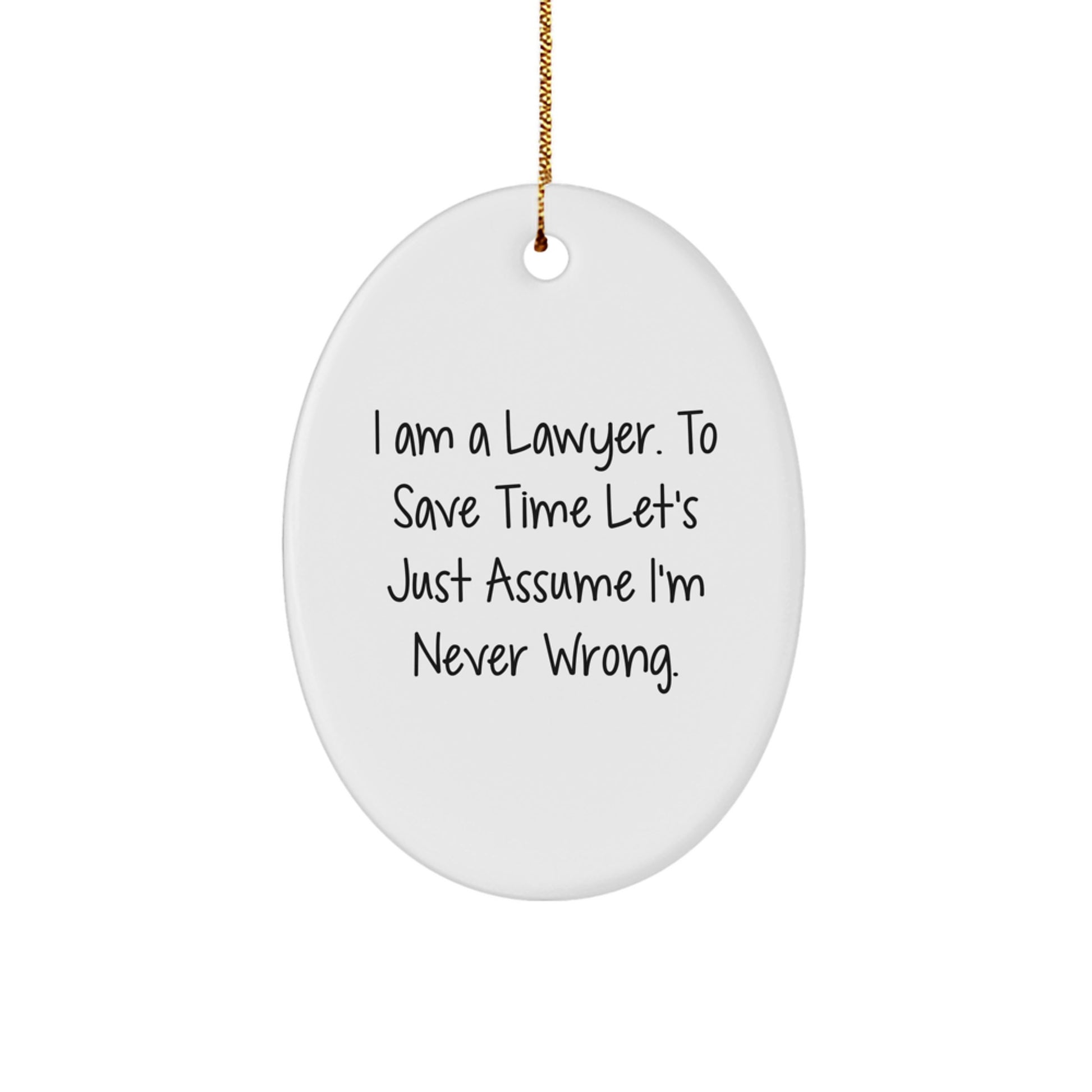 Funny Lawyer Oval Ornament Gifts from Friends and Family for Lawyer Christmas Unique Decorations - Image 1